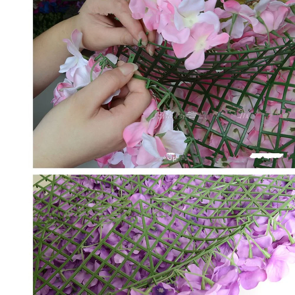 1 Piece Plastic Flowers Mat Grid Hybrid Wedding Flower Wall Panels Party Wedding DIY Floral Wall Decoration Backdrop 1 Piece Plastic Flowers Mat Grid Hybrid Wedding Flower Wall Panels Party Wedding DIY Floral Wall Decoration Backdrop