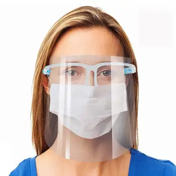 

10 Pcs Safety Transparent Clear PET Anti-Fog Anti-Saliva Face Shield Faceshield Eye Face Protection Cover 25*20cm Face Shield