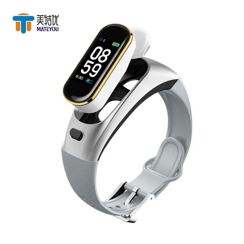 

Smart Bracelet Bluetooth Headset Wireless Call Watches Headset Combo Heart Rate Blood Pressure Waterproof Sports Bracelet