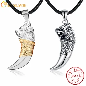 

BONLAVIE S925 Sterling Silver Spike Pendant Necklace Men Hipster Pendant Statement Necklace Boy Gift