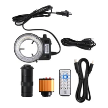 16MP широкоформатный микроскоп наборы 60F/S HDMI USB промышленный микроскоп камера+ 100X C крепление объектива+ 56 светодиодный кольцевой свет для ремонт телефона pcb