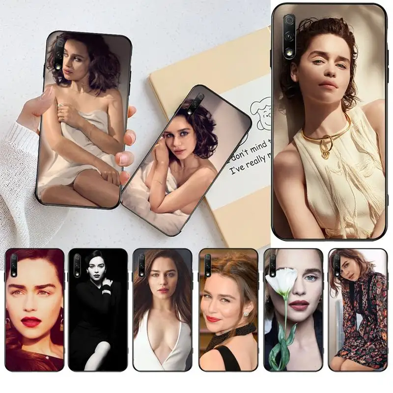 

HPCHCJHM Emilia Clarke Soft Silicone TPU Phone Cover for Huawei Honor 20 10 9 8 8x 8c 9x 7c 7a Lite view pro