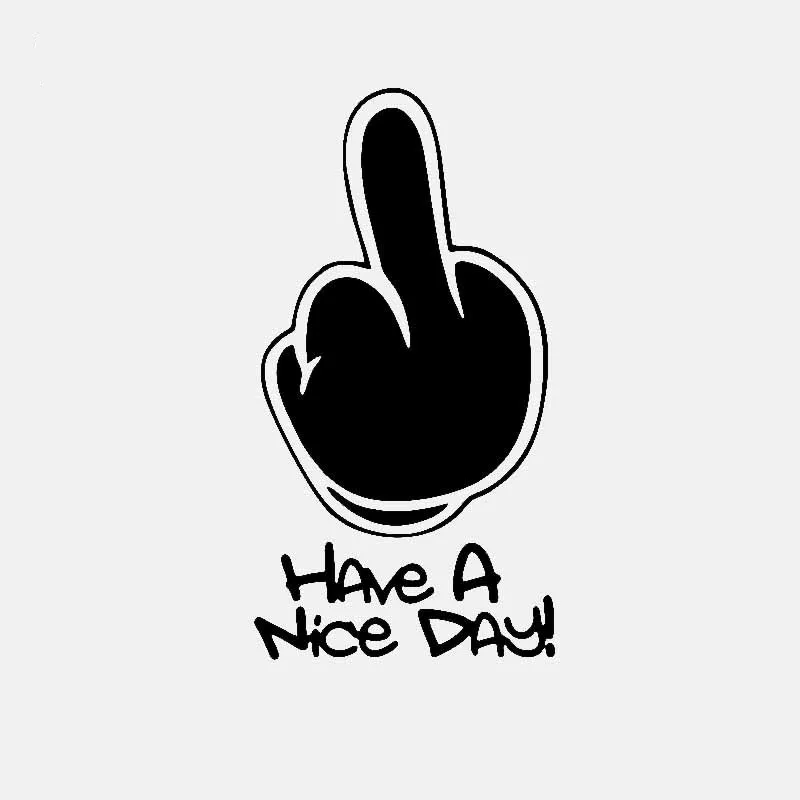 

Creative HAVe A Nice DAY ! Middle Finger Car Sticker Waterproof Sunscreen Reflective Anti-UV Fashion Decal Pvc 7.9CM X 14.9CM