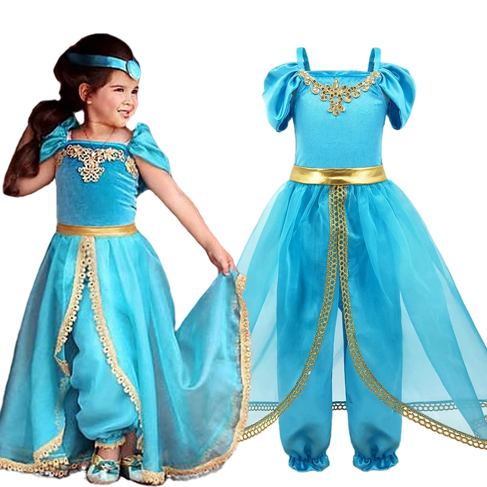 Disfraz de fiesta para niños, disfraz de jazmín para niña, vestido de  princesa árabe, disfraz de cumpleaños para Halloween de 2 a 7 años|Vestidos|  - AliExpress