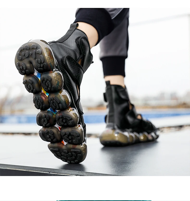 Fashion Men's Sandals Summer Soft Sandals High Quality Microfiber Leather Sandals Outdoor Antiskid Damping Men Roman Sandals