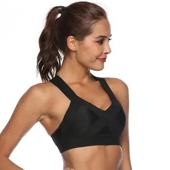 

Slimming Elastic Shoulder Strap Breathable Gym Yoga Running Sports Bra Seamless Push Up Vest Tanks Comfortable Running Tops