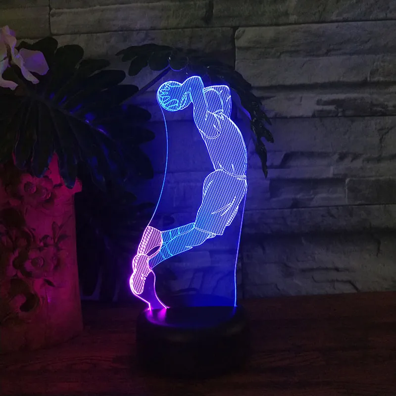 3D LED Night Light Play Basketball Colorful Home Decoration Dunk Lamp Amazing Visualization Optical Illusion Mood | Лампы и освещение