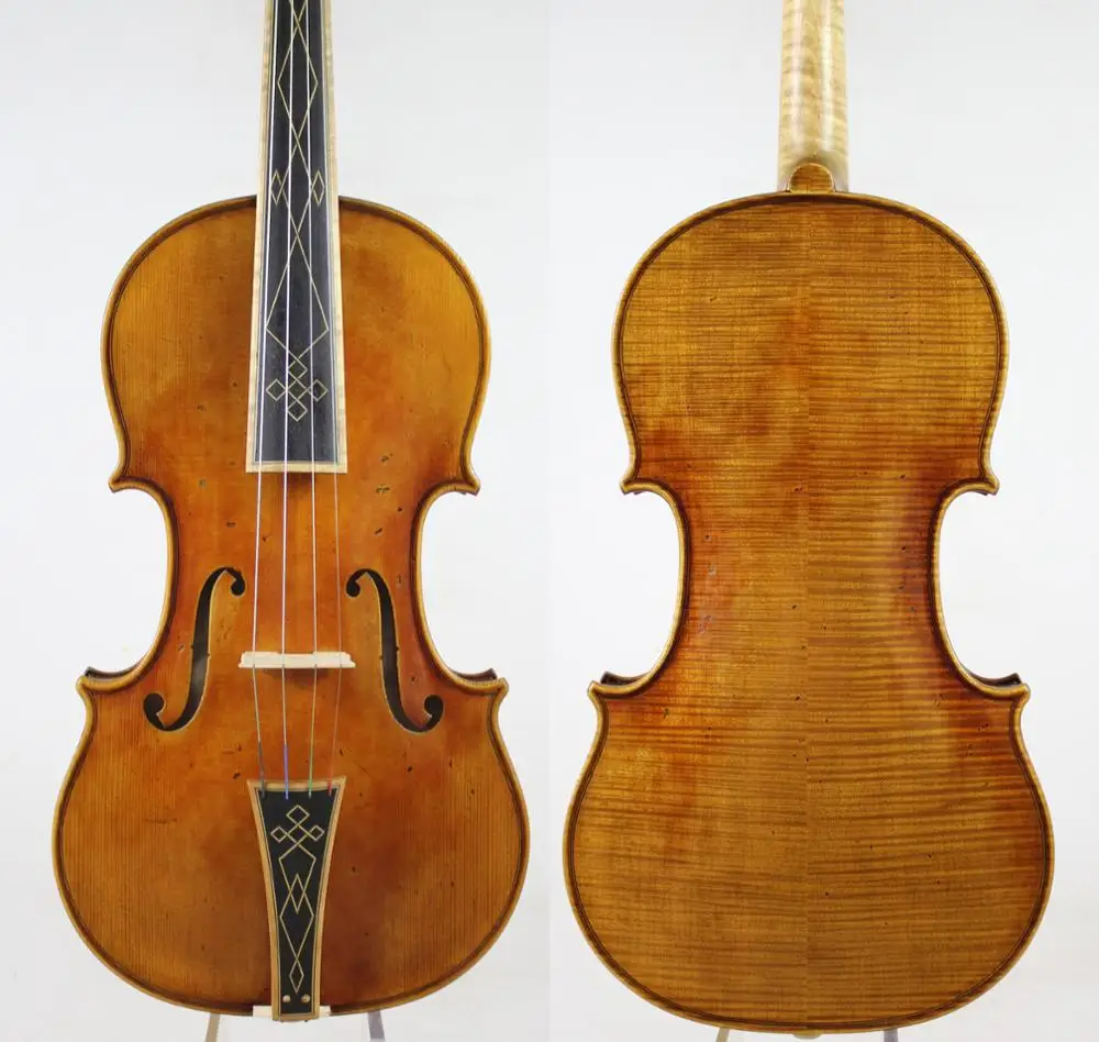 Master Piece! Baroque Violin Violino,Copy Stradivari "The Cremoneser​"! Antiqued Oil Vamish. !European Wood!