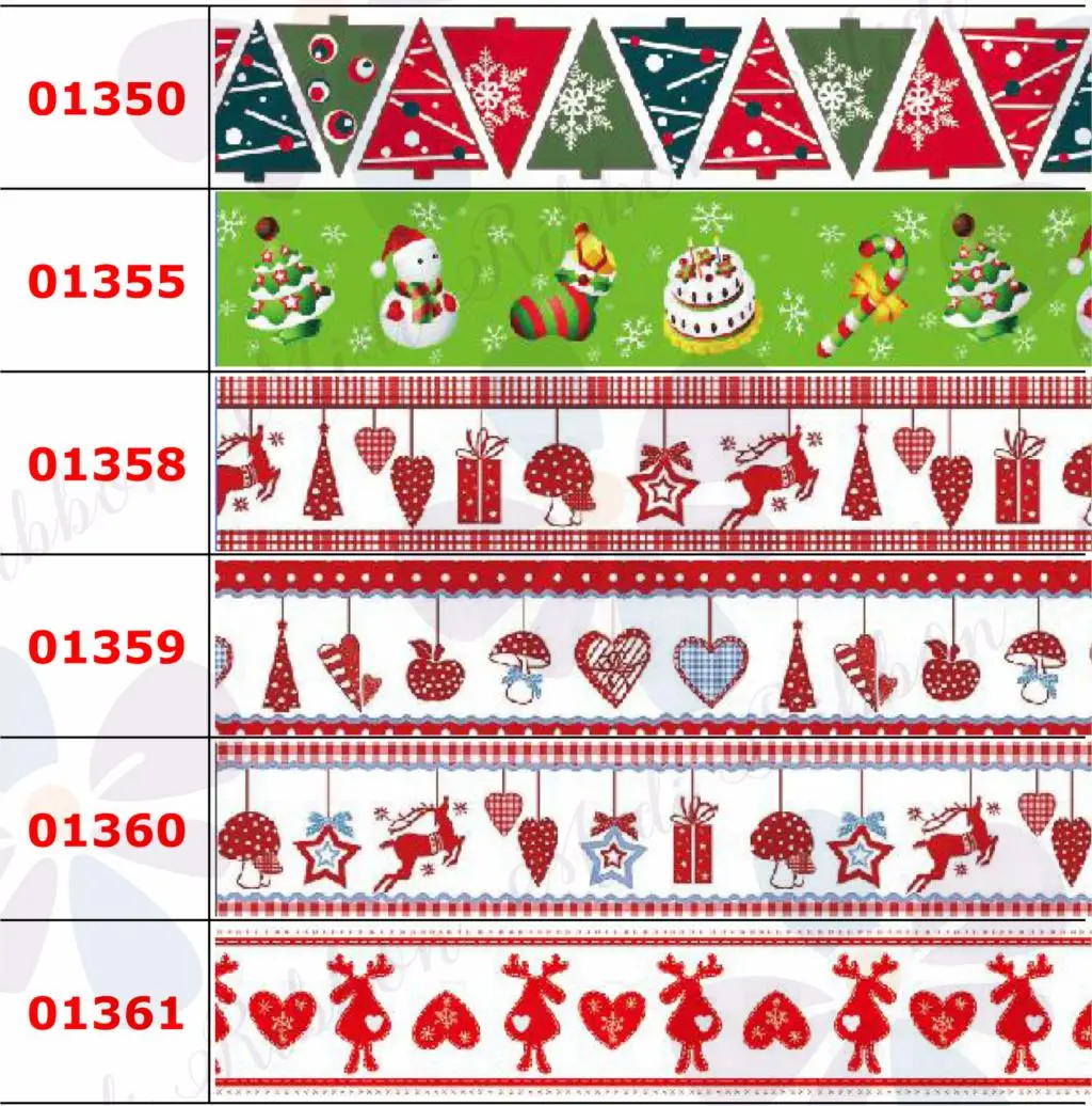 

16mm-75mm Merry Christmas Series Bell Candy Red Hat Printed Grosgrain/Foe Ribbon DIY Hair Bowknots Party Decor 50yards/roll
