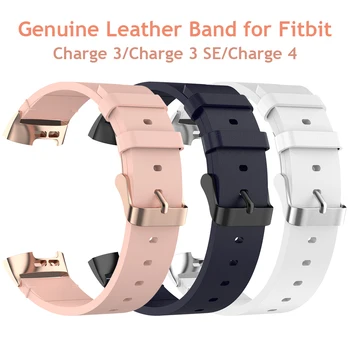 

Pink True Leather Bands for Fitbit Charge 3/Charge 4 Bracelet Replacement Accessories Wristband Charge 3 SE Straps for Women Men