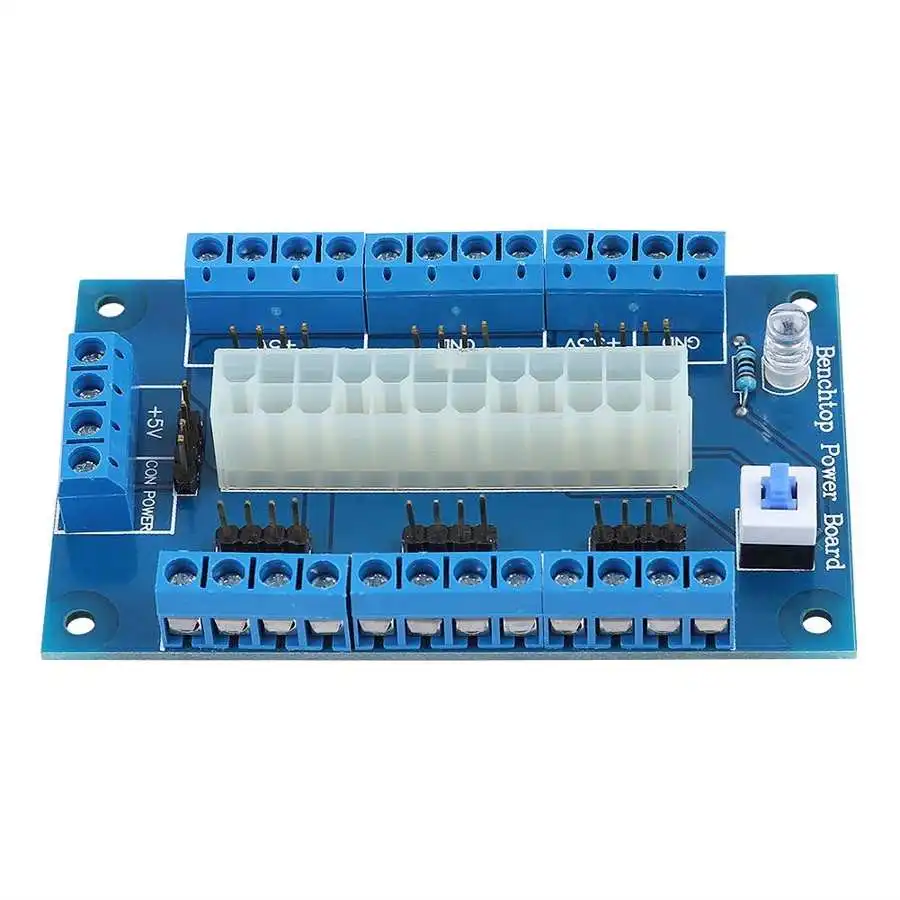 24-pin ATX Computer PC Power Supply Bench Top Power Board Module Adapter Blue 