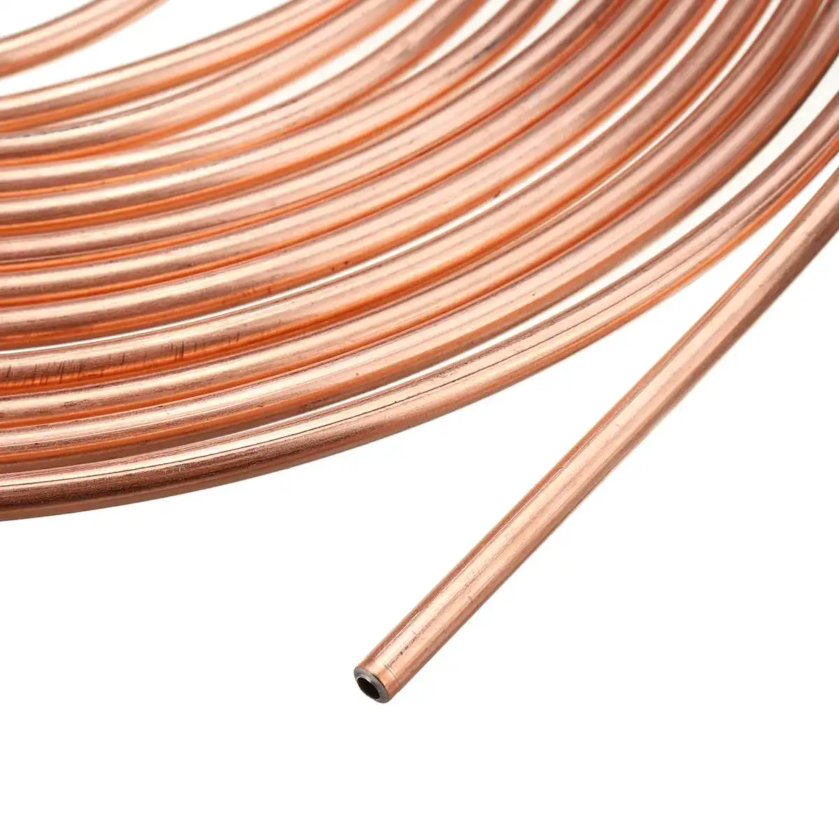 25Ft 7.62m Roll Tube Coil of 3/16''OD Copper Nickel /Zinc Brake Hose Line Tubing Pipe Rust Resistant W/ 15/16x Male Female Nuts