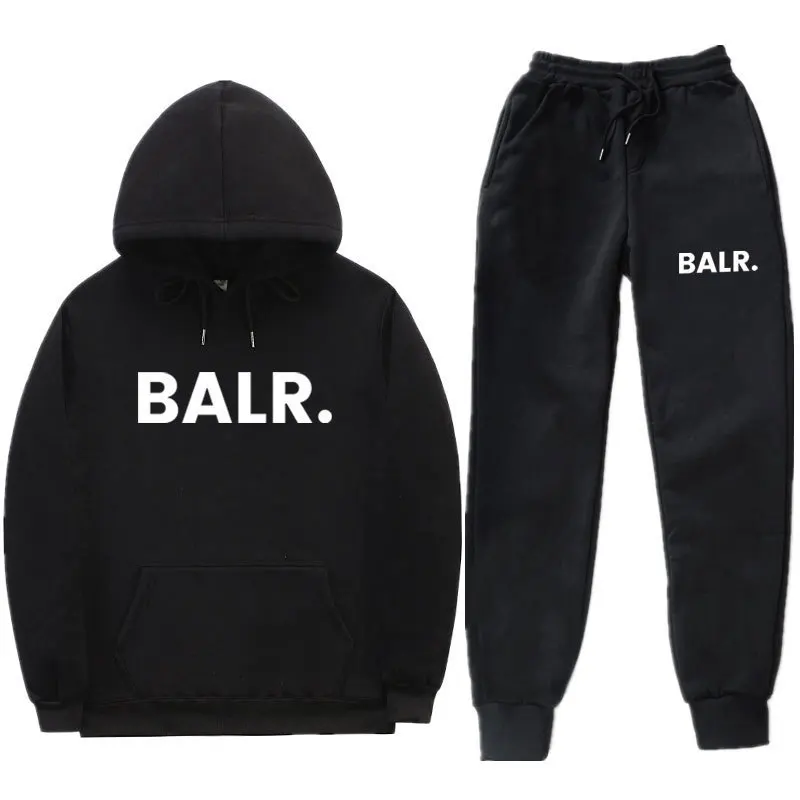 

Hot Selling Trendy Letters BALR Set Men And Women Leisure Sports Suit Hoodie Popular Brand Hoodie