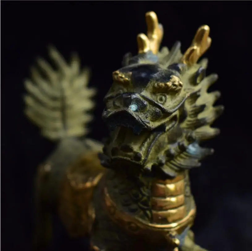 Медная статуя из чистой меди fortune Qilin zhenzhaihua Shazhao пара бытовых бронзовый желез | Дом