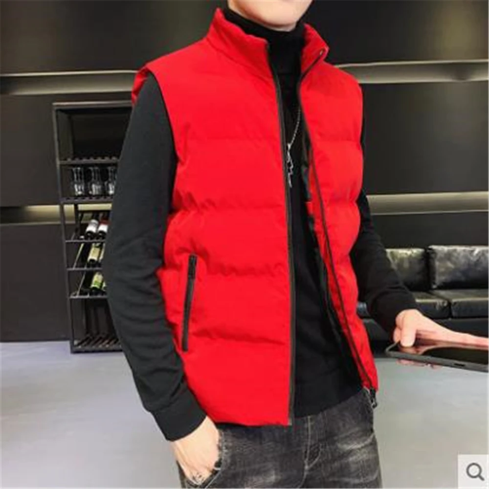 Мужская Осенняя горячая Распродажа однотонный однобортный жилет с воротником