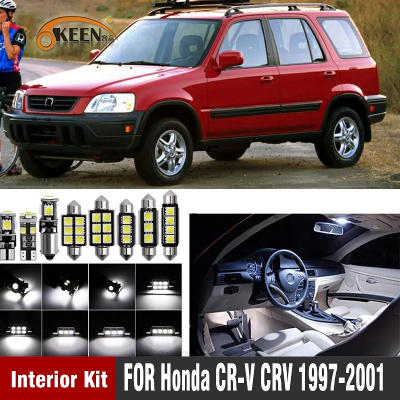 8 шт. белсветодиодный СВЕТОДИОДНЫЕ Лампы Canbus для Honda CR V CRV 1997 2001|Сигнальная лампа| |