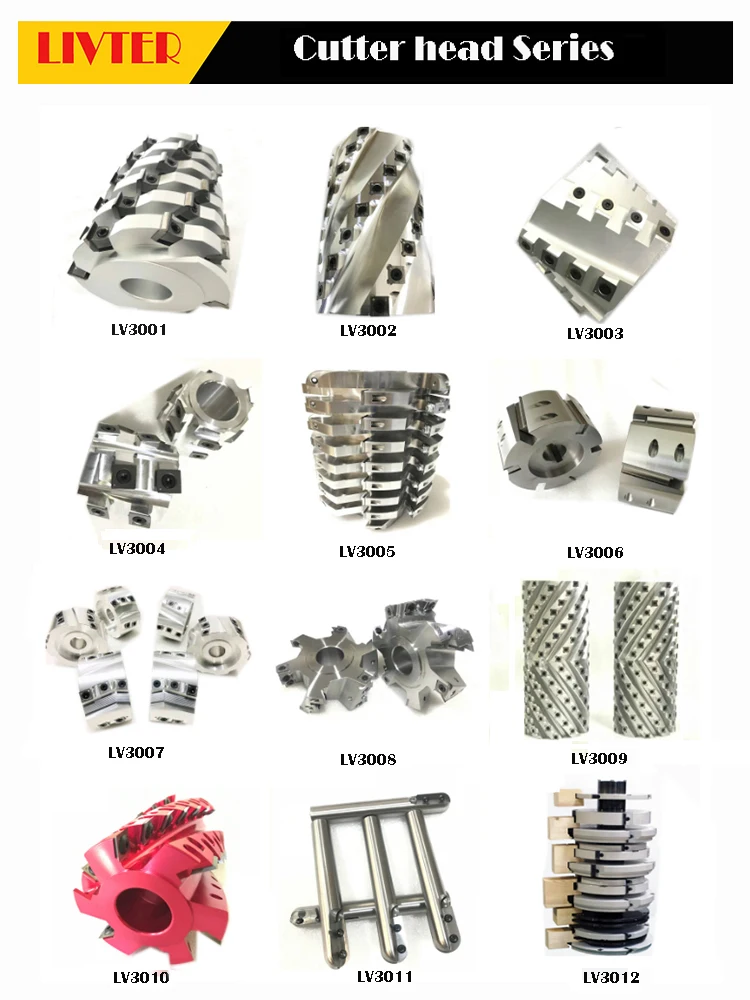 LIVTER винт режущая головка спиральные метчики для станка строгальный нож головка Винтовая фреза для шпинделя машина 4-сторонняя лампа станок 6T T.C.T нож Размер бита