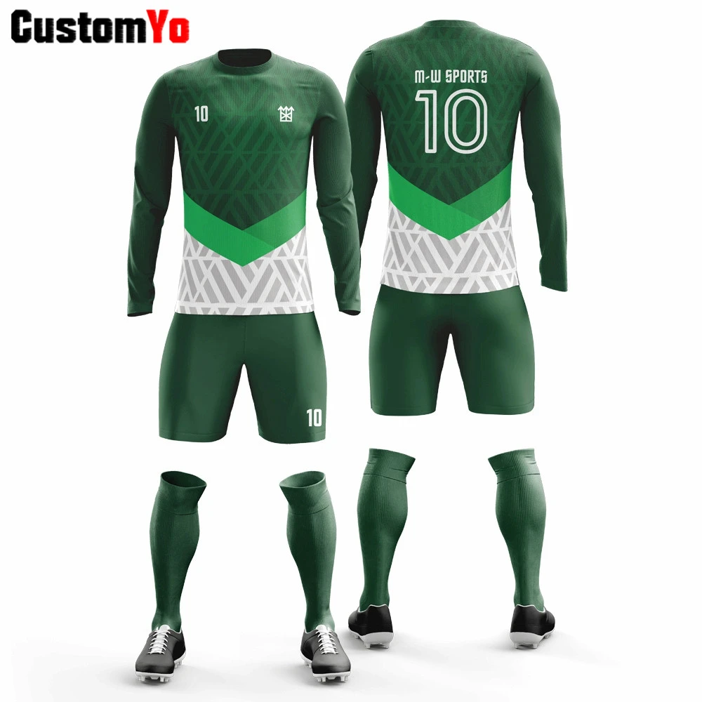 クイックドライブルー白緑サッカーユニフォーム熱デジタル印刷サッカーシャツ個最高品質のサッカーユニフォーム サッカー セット Aliexpress