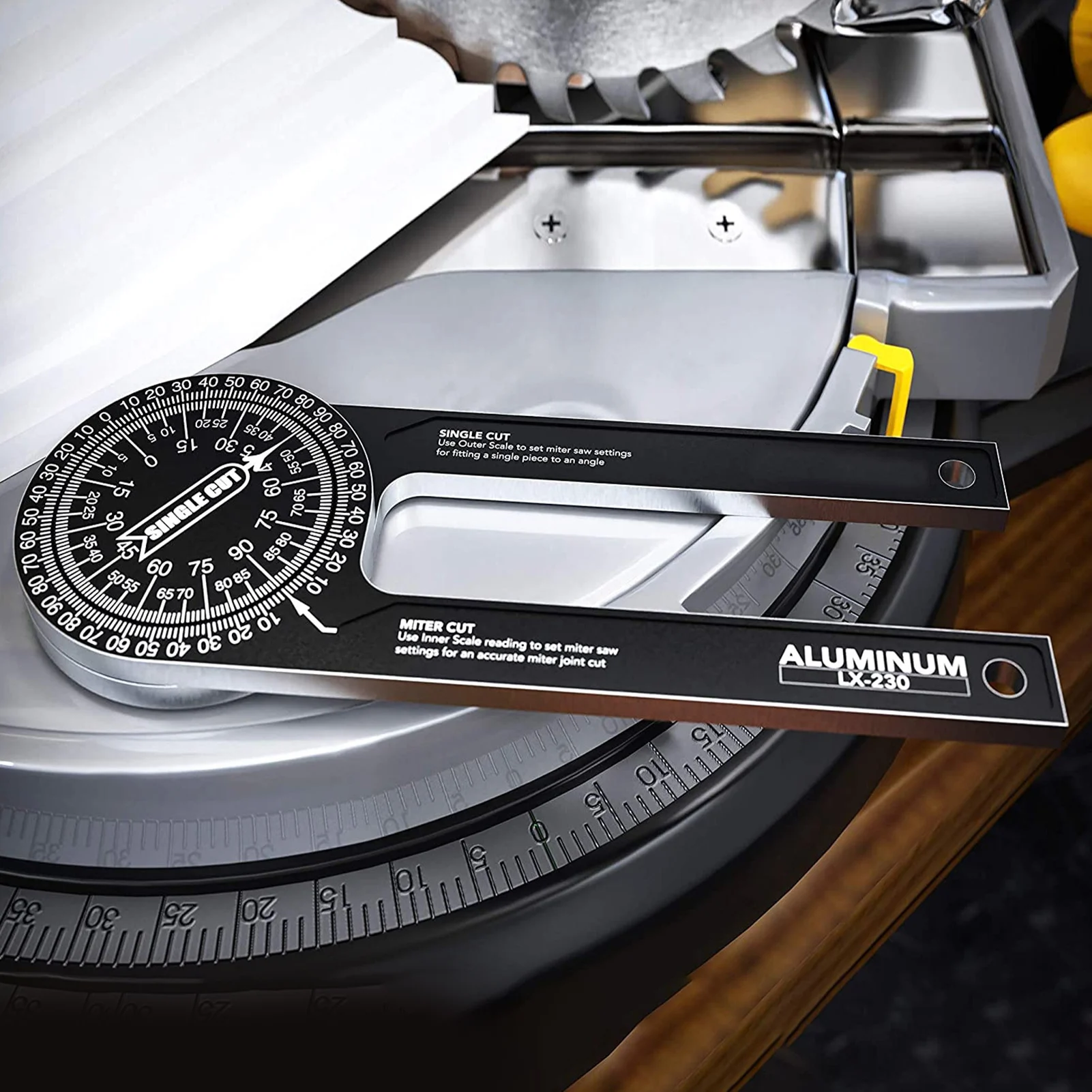Aluminum Miter Saw Protractor 360 Horizontal Angle Gauge Featuring Precision Scales For Woodworking Cutting Positioning | Инструменты