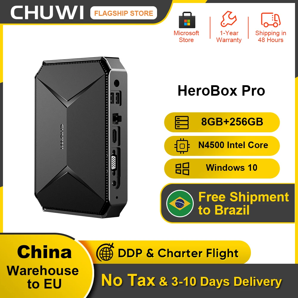 CHUWI Herobox Pro мини ПК Intel Gemini-Lake N4500 четырехъядерный LPDDR4 8 Гб 256G SSD Операционная система