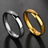 Auxauxme Fashion Simple Smooth 2/4/6/8mm Women Men Finger Rings Stainless Steel for Lovers Wedding Anniversary Jewelry Gifts 4
