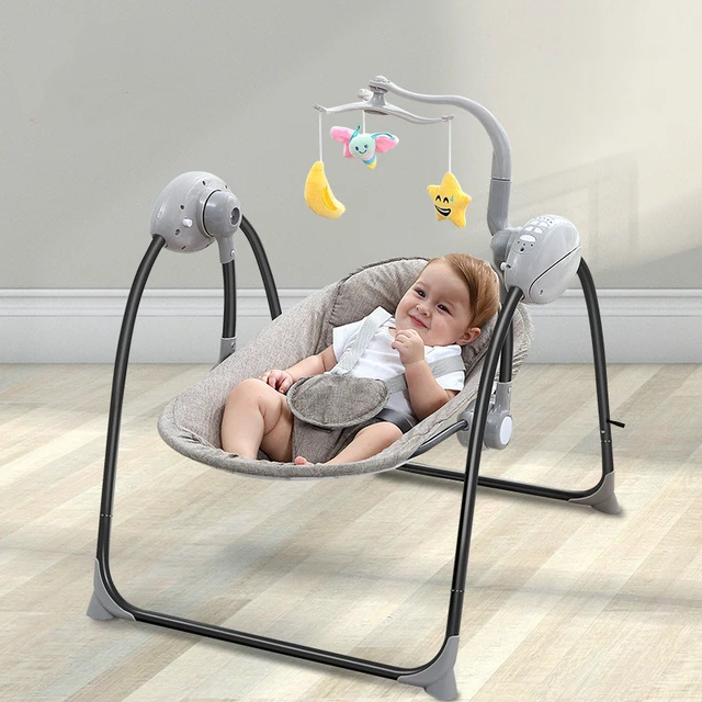 Sedia a dondolo per neonato sedia di ricarica intelligente per neonato sedia  a dondolo pieghevole elettrica multifunzione con telecomando - AliExpress