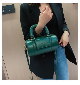 

2019 new simple simple wild small cylindrical portable pillow bag retro fashion casual single shoulder women's crossbody bag