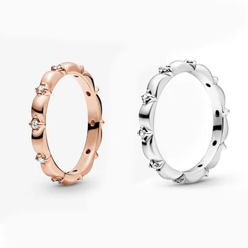 

MULIER 2020 New Fashion Exquisite Hatsune Rose Gold Stackable Sparkling Petal Band Ring Ring Original Woman Jewelry Gift