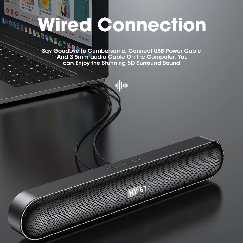 US $23.44 - 24.45 Niye 6D Surround Soundbar Bluetooth 5.0 Home Speaker Wired Computer Speakers Stereo Subwoofer Sound Bar for PC Laptop Theater TV