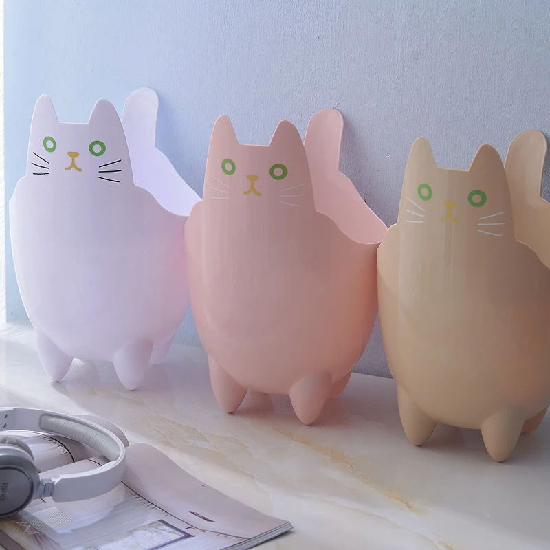 

Creative Cat Waste Bins Household Desktop Multifunction Uncovered Cute Trash Cans Livingroom Sorting Dustbin Decoration Buckets