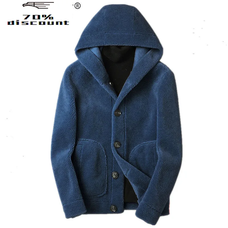 

Real Sheep Shearling Fur Coat Winter Jacket Men 200% Wool Coat Suede Lining Jackets Chaqueta Hombre L28-5856MY2265