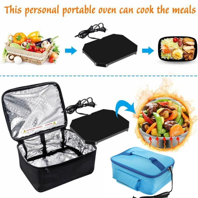 Portable Electric Oven Electric Lunch Box Hot Picnic Camping Food Heater Warmer 