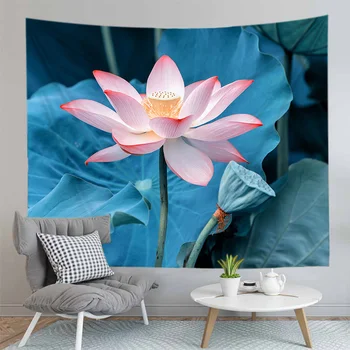 

Lotus Flower Printed Tapestry Decorative Mandala Wall Hanging Tapestries Carpet Blanket Plant Beach Towel Table Cloth Large Size