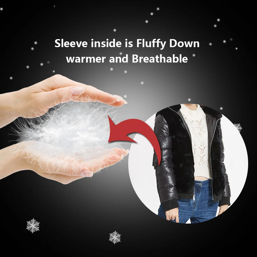 Real Rex Rabbit Fur Coat With Hood Down Coat