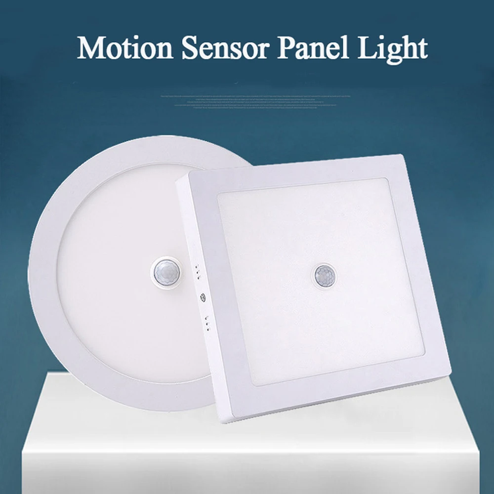 12W 18W PIR Motion Sensor LED Ceiling Panel Light Surface Mounted Downlight Lamp 