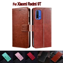 Capa de couro para xiaomi redmi 9 t caso do telefone da aleta escudo protetor no redmi 9 t 9 t caso hoesje etui livro capa coque saco