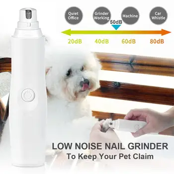

Pet Nail Grinder ABS White Electric Nail Grinder Portable 2 X AA Battery Pet Paw Painless Grooming Trimming For Small Medium Dog