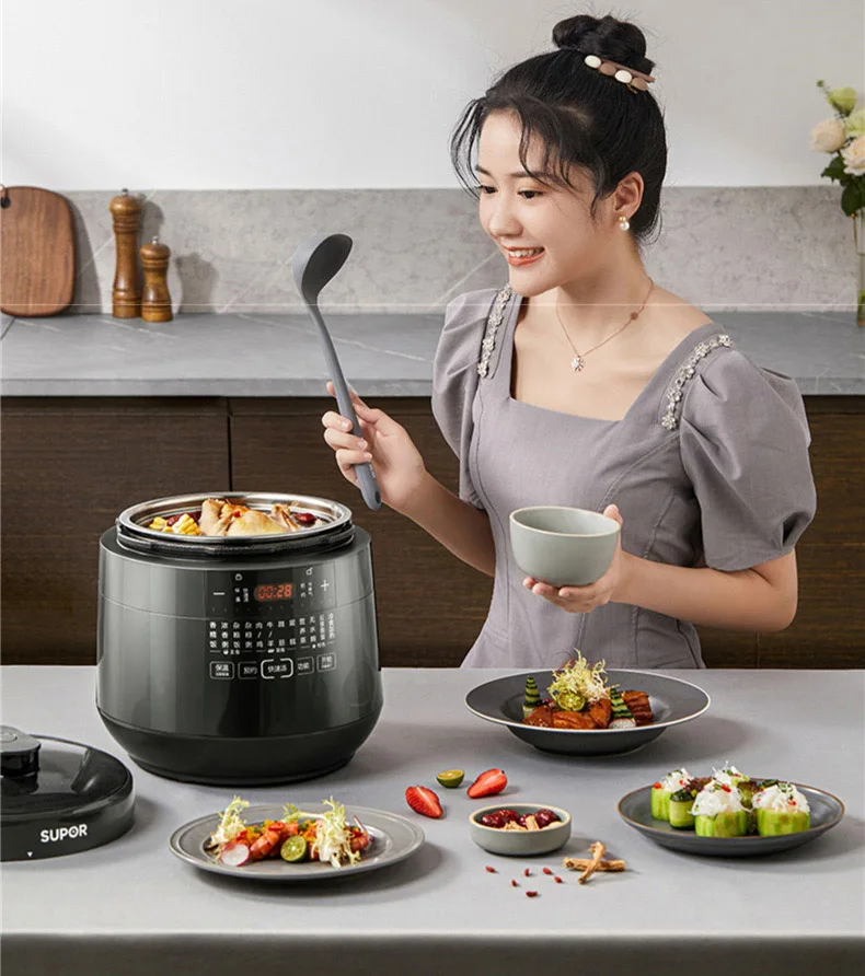 Description Picture 6 of itemSUPOR Electric Pressure Cooker 5L Multifunctional Rice Cooker Stainless Steel Double Liner Electric Cooker Kitchen Appliance