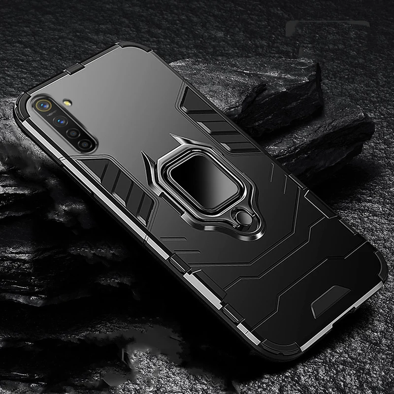 Для Realme XT чехол с кольцом-держателем Броня палец кольцо задняя крышка для OPPO Realme XT чехол для телефона чехлы