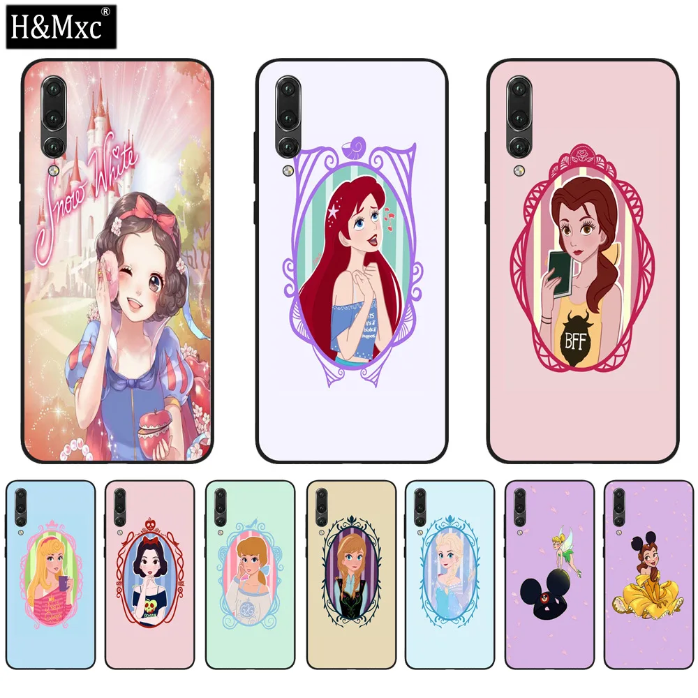 Beautiful Disney Princess Tempered Glass Phone Case For Huawei P20 ...