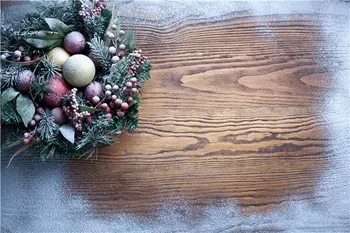 

SHUOZHIKE Vinyl Custom Christmas Photography Backdrops Prop flower and Wood Planks theme Photo Studio Background DRS-92589