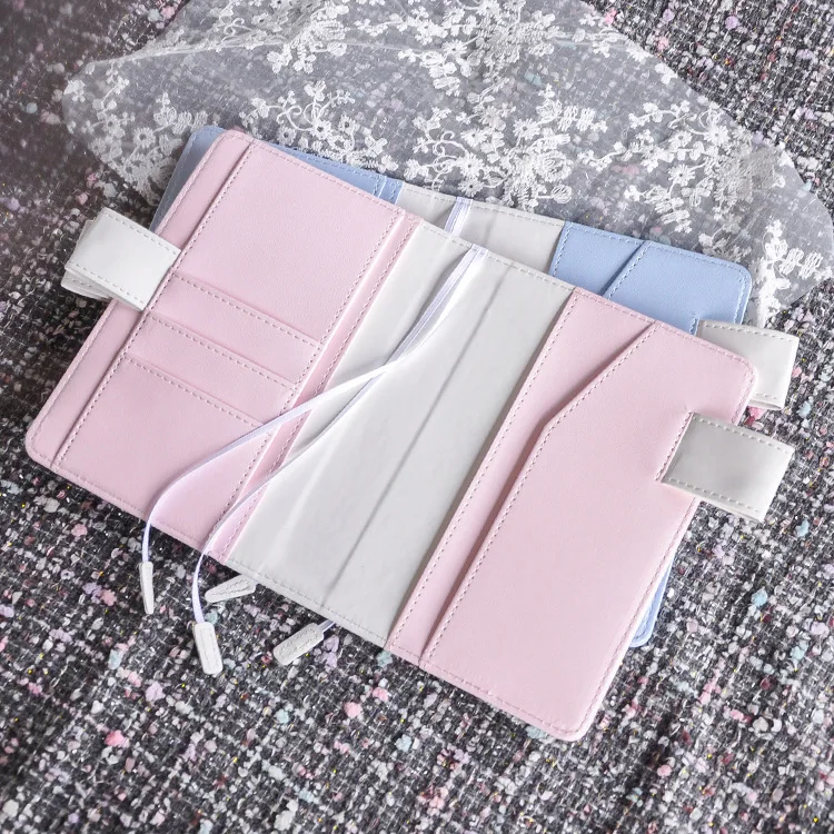 Fresh candy color A6 PU leather loose-leaf notebooks cover hand travel account cover DIY Planner Organizer hobo book shell