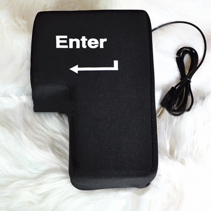 Черный Большой USB вход ключ антистресс Кнопка Подушка USB суперразмерный Небьющийся офис Домашний компьютер ноутбук снятие стресса гаджеты - Цвет: Черный