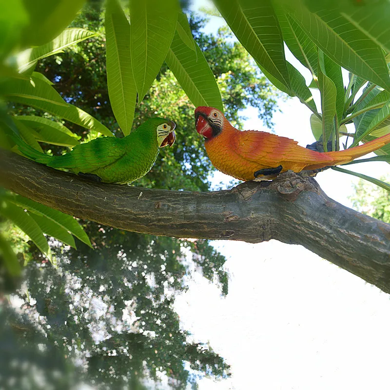 Resin Parrot Statue Wall Mounted DIY Outdoor Garden Tree Decoration Animal Sculpture For Home Office Garden Decor Ornament Resin Parrot Statue Wall Mounted DIY Outdoor Garden Tree Decoration Animal Sculpture For Home Office Garden Decor Ornament