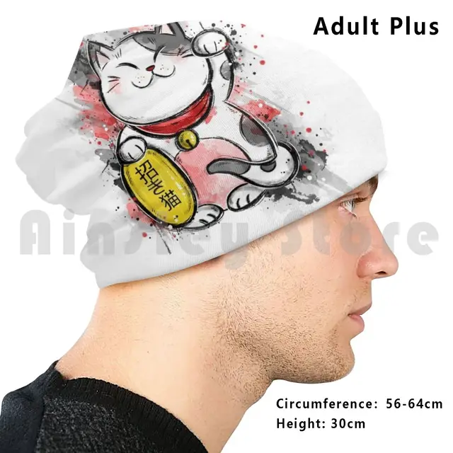 Sumi E Neko Beanies Pullover Cap 