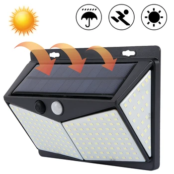 

208 LED Solar Powered PIR Motion Sensor Light Outdoor Garden Security Wall Light White Lighting For Garden Decoration