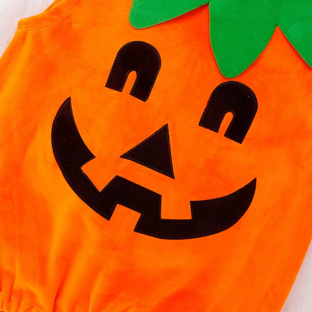 Sweet Baby Boys Girls Sleeveless Clothes Set Halloween Devil Pumpkin Top + Hat + Shoes Set Stylish Outfits 40AG26 (6)