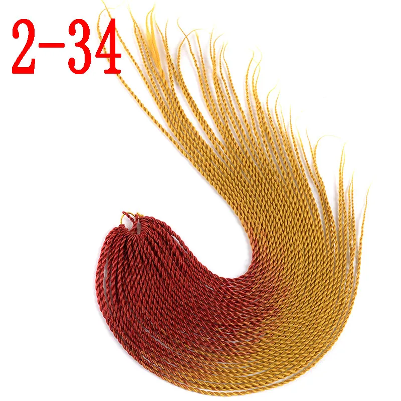 MERISIHAIR Ombre Сенегальские крученые волосы на крючках косички 24 дюйма 30 корней/упаковка синтетические косички волосы для женщин серый, синий, розовый, бро - Цвет: 2-34