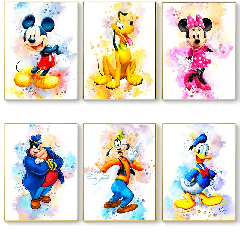 Картина на холсте с изображением Микки Мауса и Дональда Дака Disney мультяшный