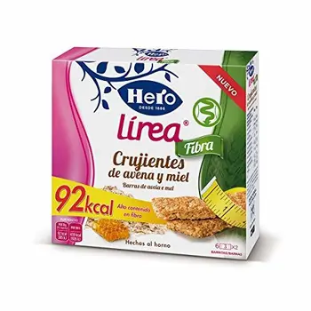 

Hero Línea Barritas de Avena y Miel Alto contenido en Fibra 92kcal por ración Pack 9 Cajas de 3x40 g